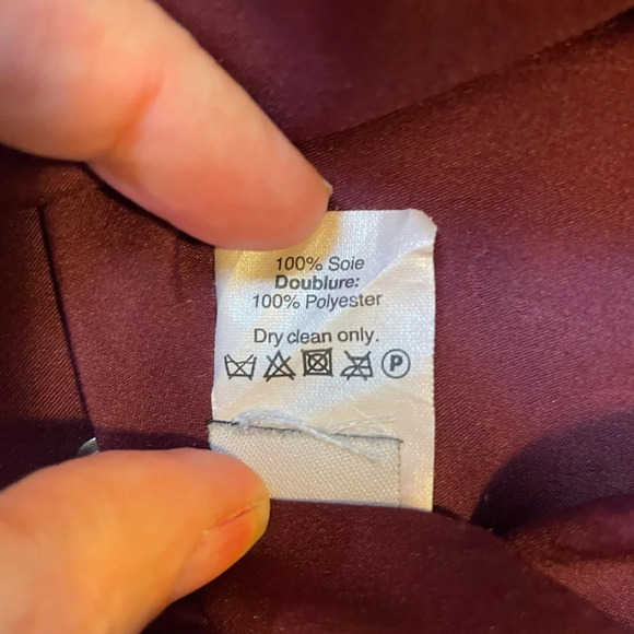 Madewell Silk Lassi Burgundy Floral Polka Dot Mini Pockets Lined Dress Size 4 - Picture 15 of 16